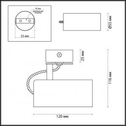 Odeon light 3872/1C HIGHTECH ODL19 285 черный Потолочный светильник GU10 1*50W 220V KIKO  - 2 купить